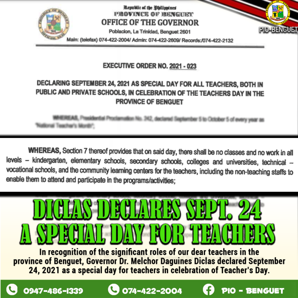 DICLAS Declares September 24 a Special Day for Teachers