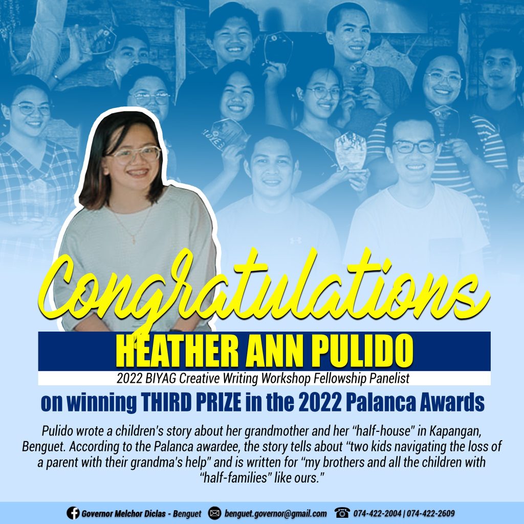 BIYAG CREATIVE WRITING FELLOWSHIP SPEAKER WINS PALANCA AWARD