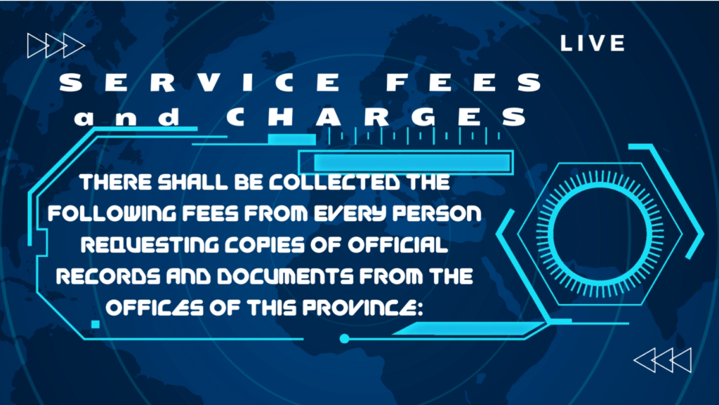 Service Fees and Charges