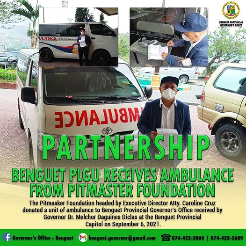 Benguet-PLGU-Receives-Ambulance-from-Pitmaster-Foundation